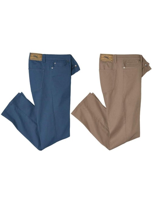 Le lot de 2 pantalons twill 5 poches  - atlas for men - Kiabi