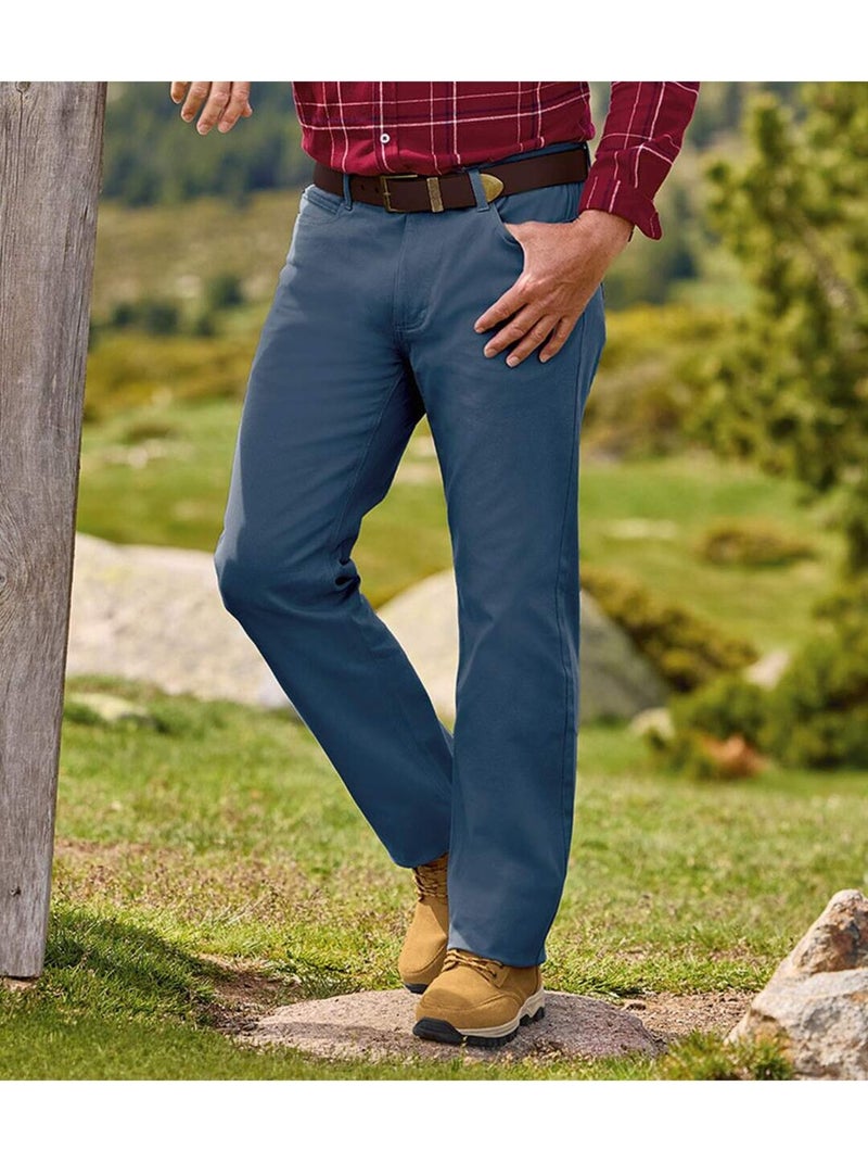 Le lot de 2 pantalons twill 5 poches  - atlas for men Bleu Marron - Kiabi