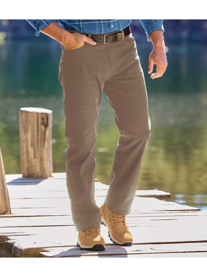 Le lot de 2 pantalons twill 5 poches  - atlas for men Bleu Marron - Kiabi