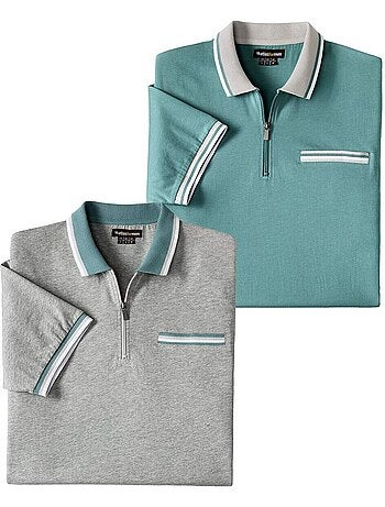 Le lot de 2 polos col zippé - atlas for men