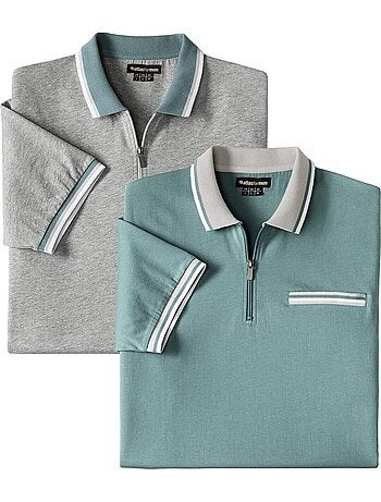 Le lot de 2 polos col zippé - atlas for men