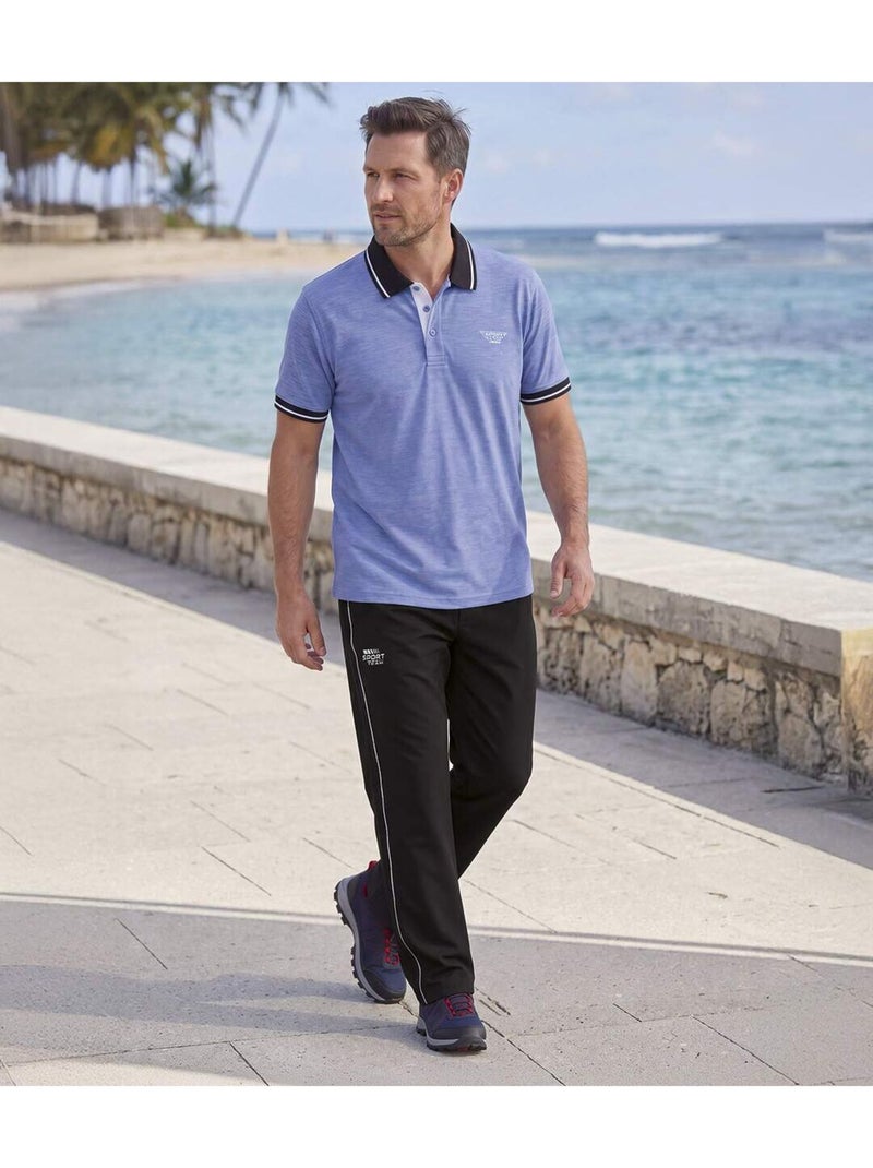 Le lot de 2 polos effet flammé  - atlas for men Gris Violet - Kiabi
