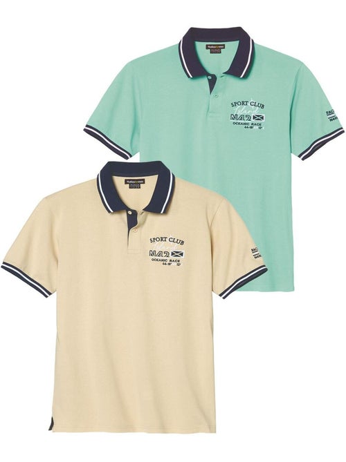 Le Lot de 2 Polos Piqués Sport Club  - ATLAS FOR MEN - Kiabi