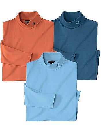 Le lot de 3 sous-pulls unis col roulé - atlas for men