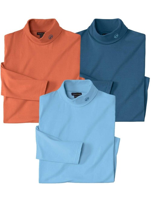 Le lot de 3 sous-pulls unis col roulé  - atlas for men - Kiabi
