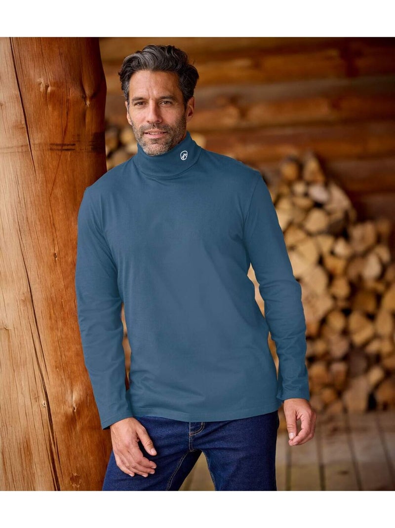 Le lot de 3 sous-pulls unis col roulé  - atlas for men Bleu Orange clair - Kiabi