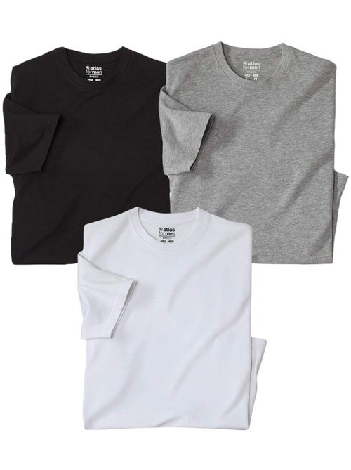 Le lot de 3 tee-shirts col rond - atlas for men - Kiabi Le lot de 3 tee-shirts col rond - atlas for men - Kiabi