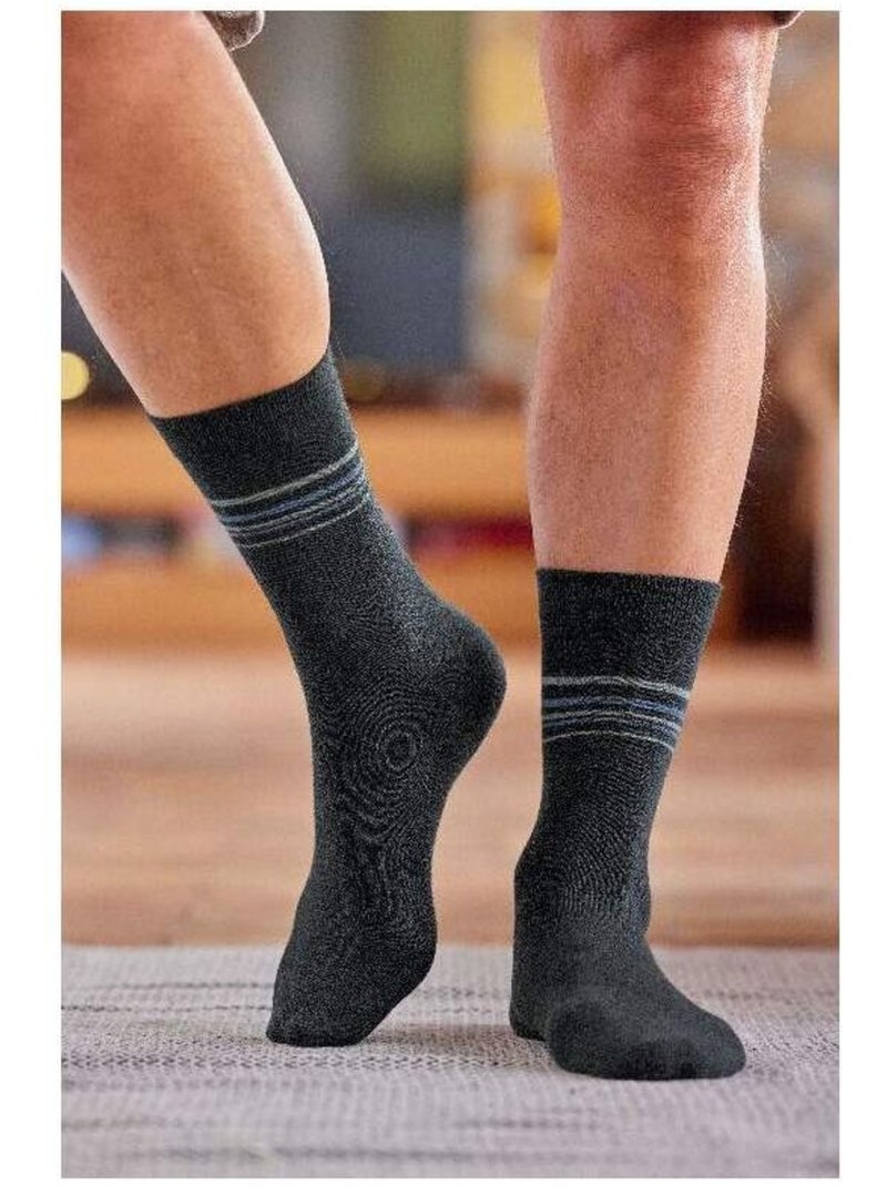 Le lot de 4 paires de chaussettes fantaisie  - atlas for men Bleu Gris anthracite - Kiabi