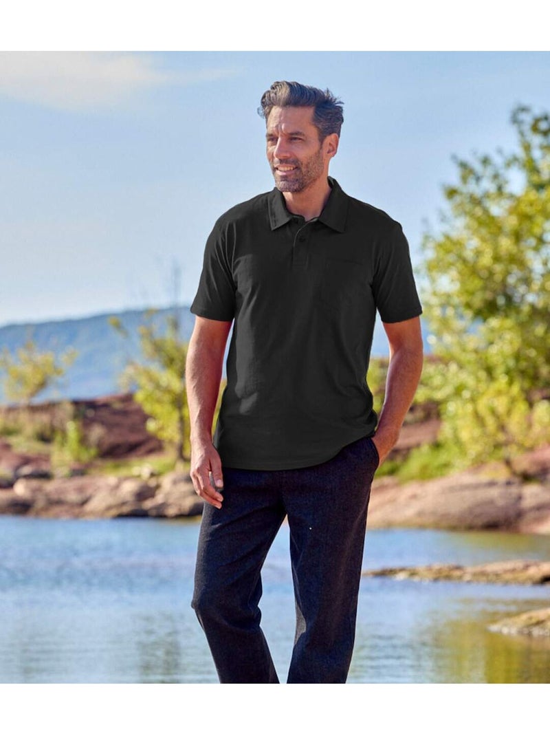 Le lot de 4 polos jersey casual  - atlas for men Bleu Vert Noir - Kiabi