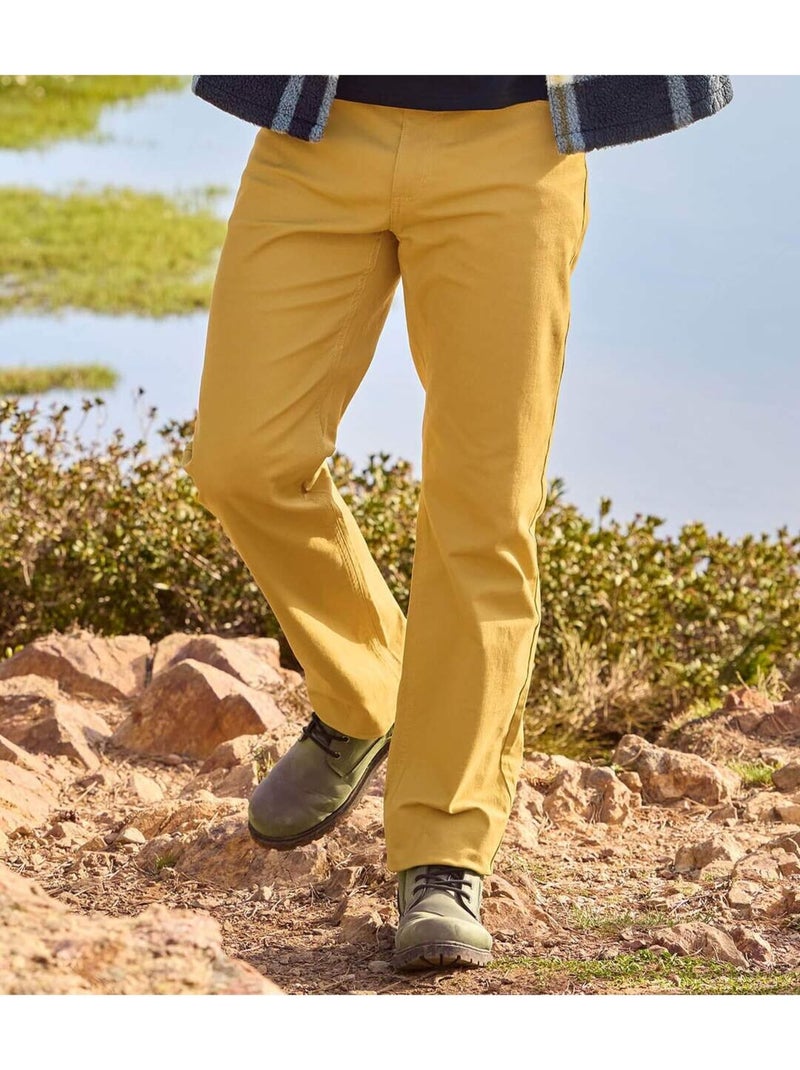 Le pantalon 5 poches en twill stretch  - atlas for men Jaune foncé - Kiabi
