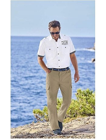 Le pantalon 7 poches taille semi-elastiquée multipoche - atlas for men
