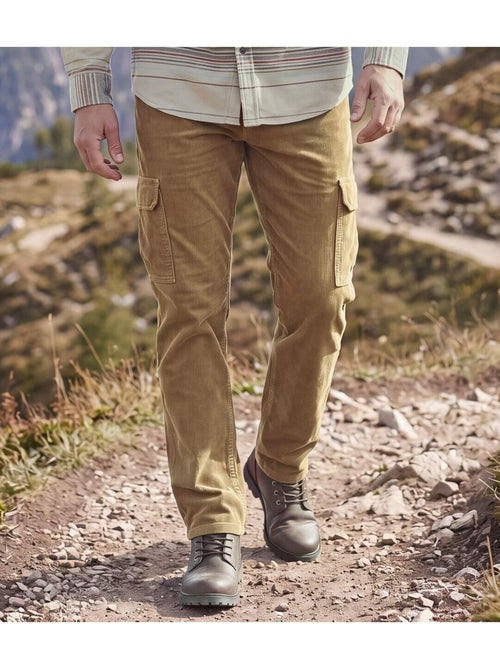 Le pantalon cargo velours stretch confort  - atlas for men - Kiabi