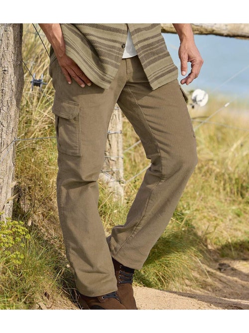 Le pantalon cargo velours stretch confort  - atlas for men - Kiabi