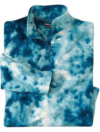 Le pull polaire zippé tie & dye orage - atlas for men