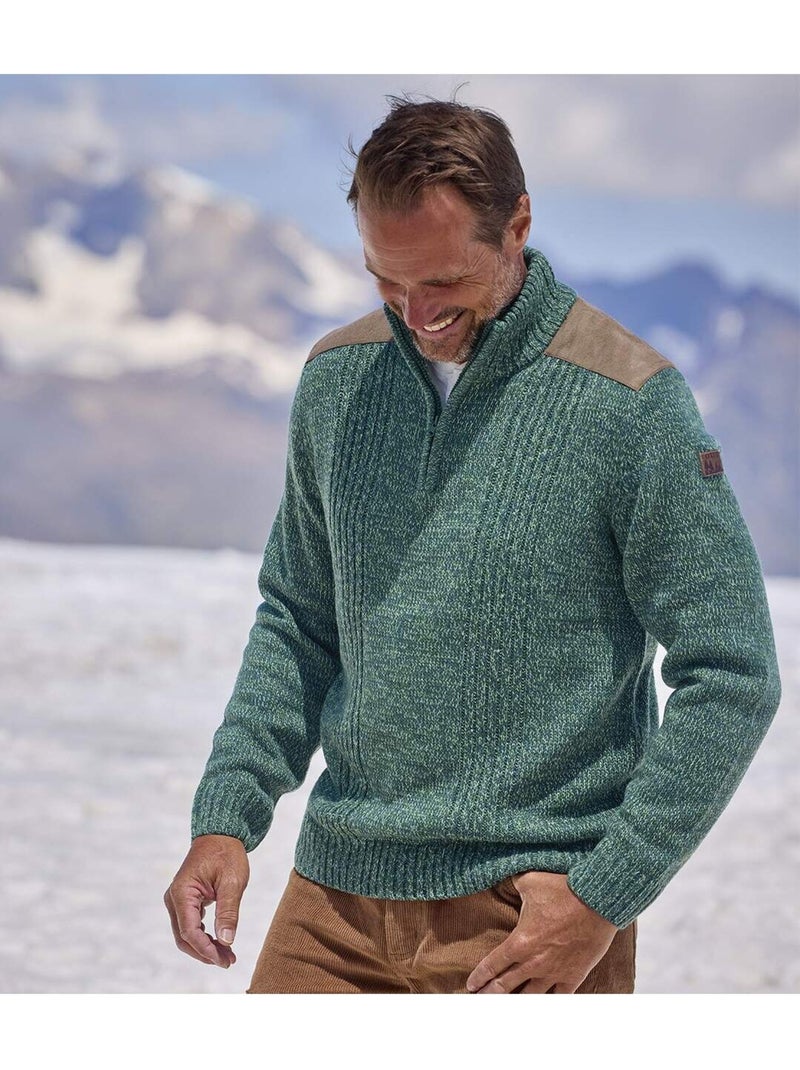 Le pull tricot col camionneur forest  - atlas for men Vert - Kiabi