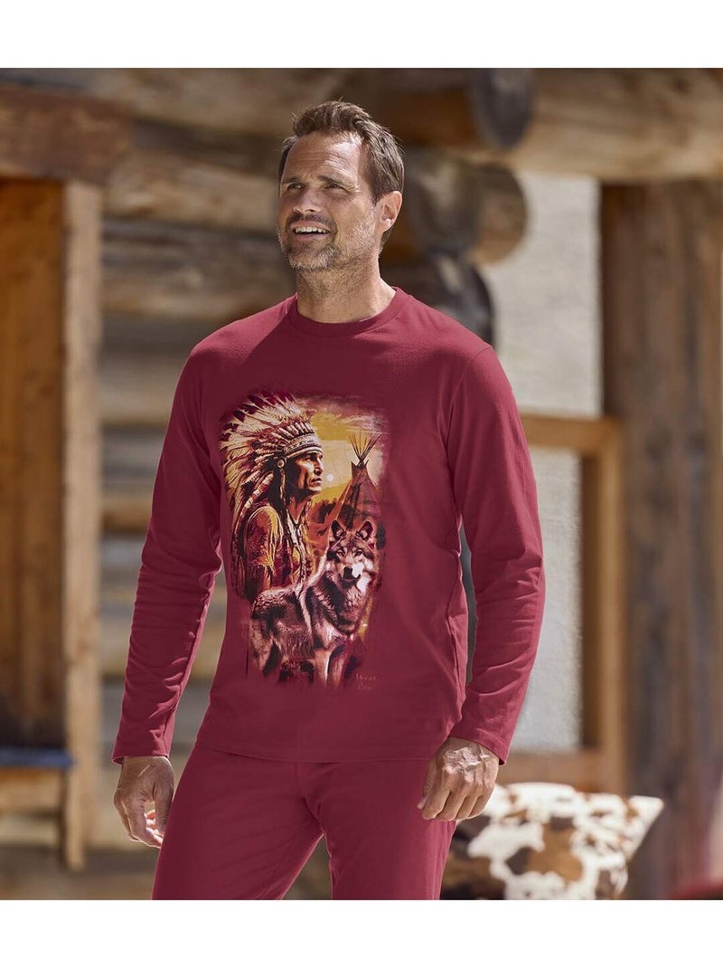 Le pyjama coton indian spirit  - atlas for men Bordeaux - Kiabi