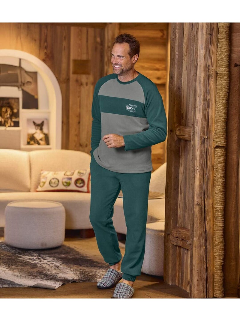 Le pyjama en micropolaire  - atlas for men Gris Vert - Kiabi