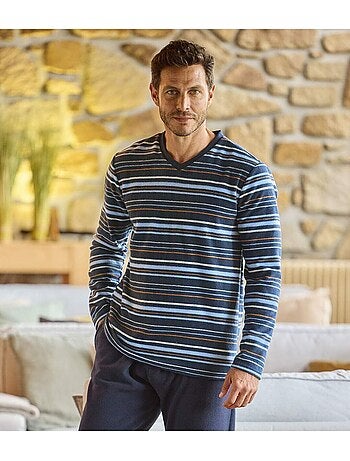 Le pyjashort en micropolaire à col v - atlas for men