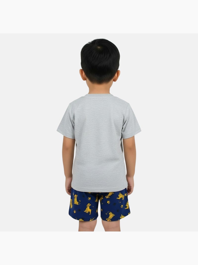 Le Roi Lion - T-shirt manches courtes personnage avec short Gris - Kiabi