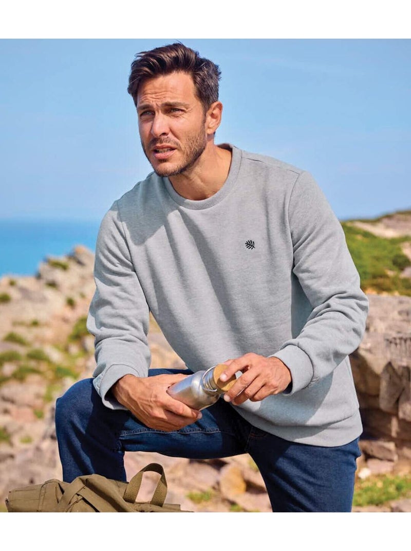 Le sweat molleton col rond  - atlas for men Gris - Kiabi