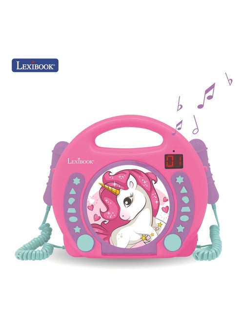Lecteur cd portable avec 2 microphones coloris licorne - Kiabi Lecteur cd portable avec 2 microphones coloris licorne - Kiabi