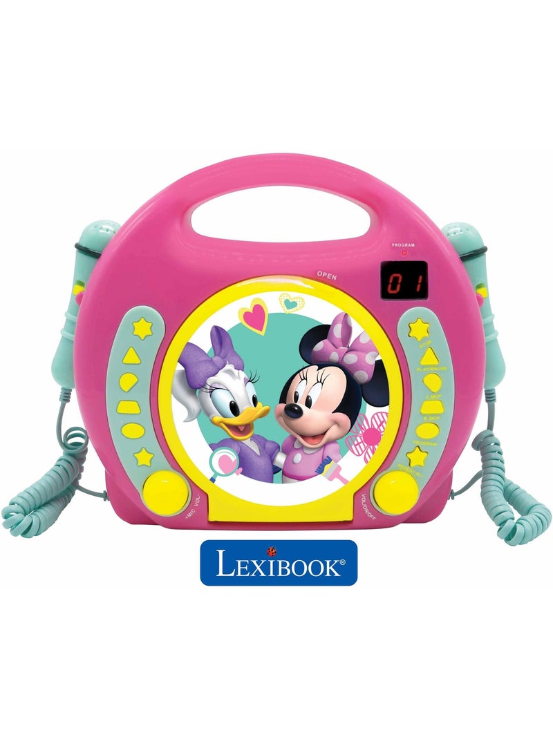 Lecteur cd portable avec 2 microphones disney minnie Rose - Kiabi