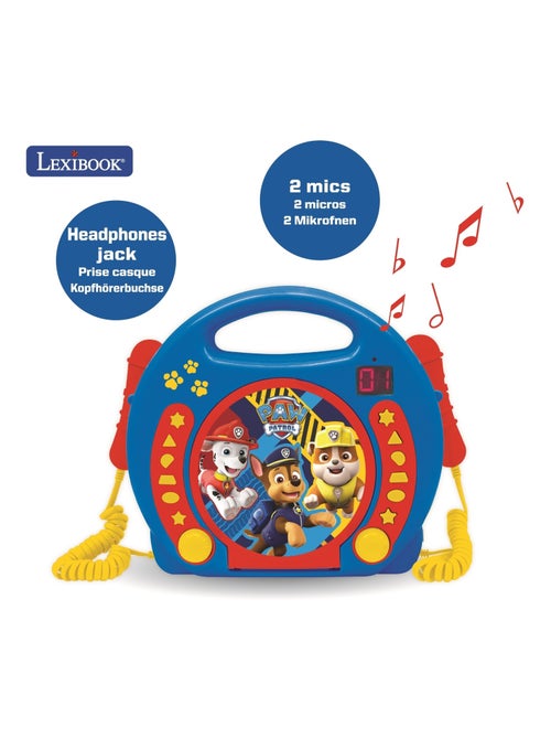 Lecteur cd portable avec 2 microphones pat patrouille - Kiabi Lecteur cd portable avec 2 microphones pat patrouille - Kiabi