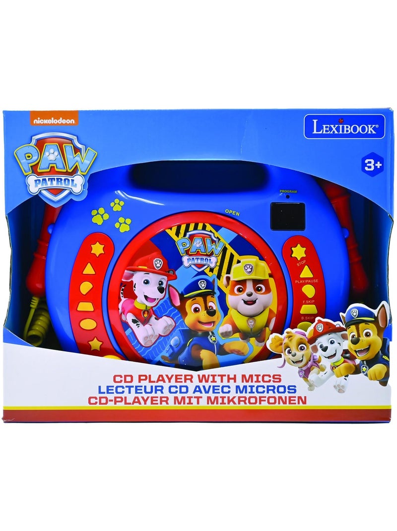 Lecteur cd portable avec 2 microphones pat patrouille Bleu - Kiabi
