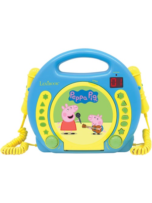 Lecteur cd portable avec 2 microphones peppa pig - Kiabi Lecteur cd portable avec 2 microphones peppa pig - Kiabi