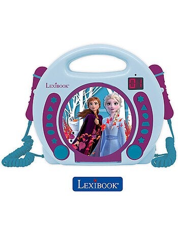 Lecteur cd portable avec 2 microphones reine des neiges