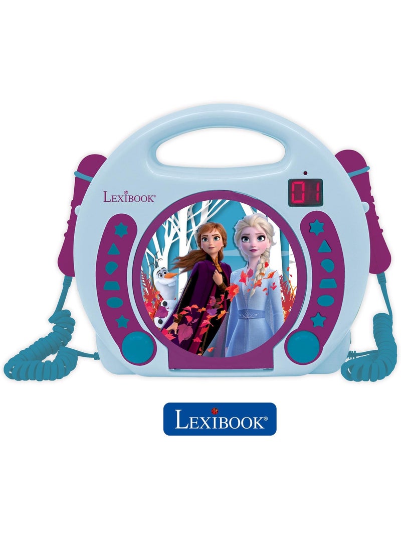 Lecteur cd portable avec 2 microphones reine des neiges Violet - Kiabi