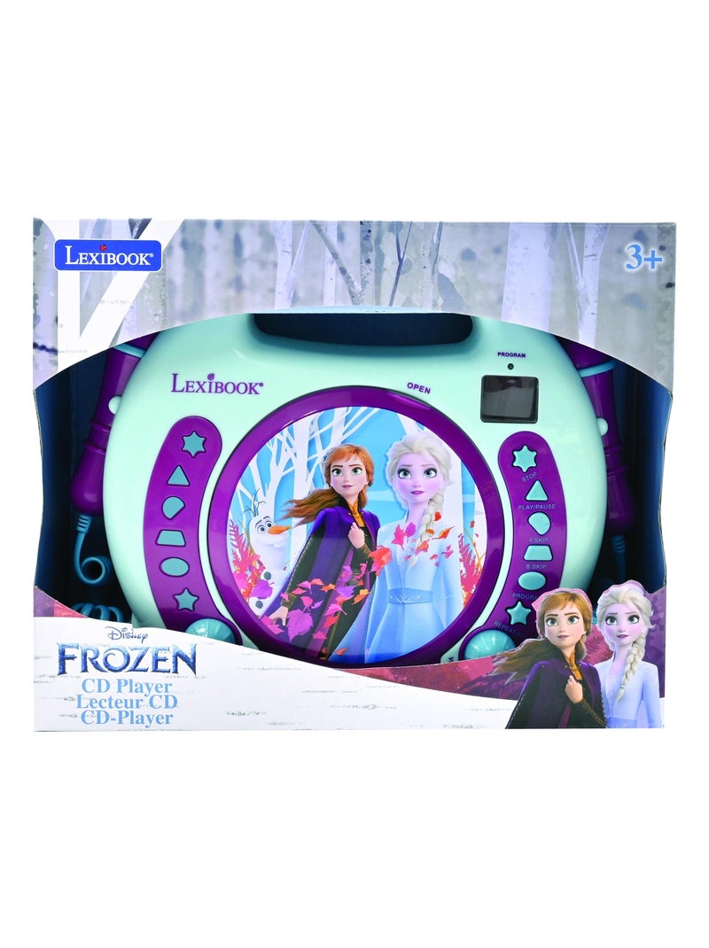Lecteur cd portable avec 2 microphones reine des neiges Violet - Kiabi