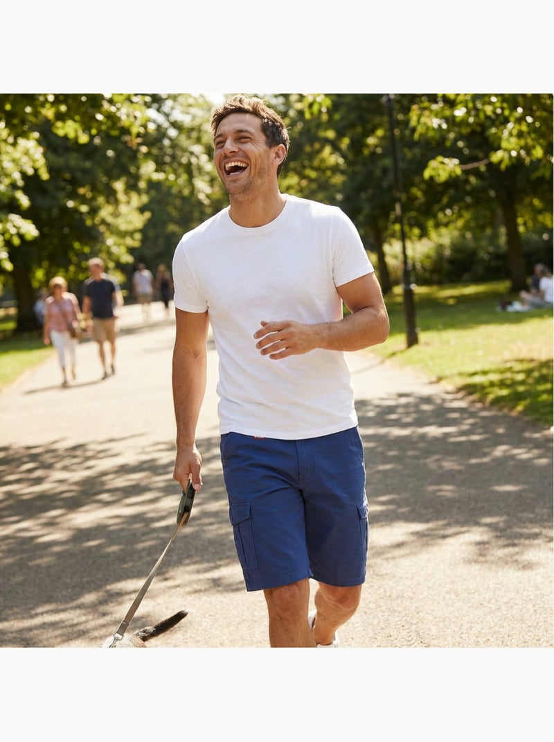 Lee Cooper - Bermuda chino cargo  heren Blauw - Kiabi