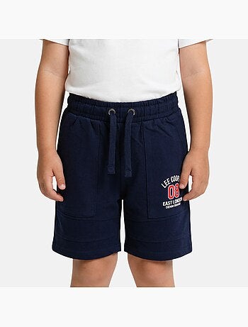 Lee cooper - bermuda molletonné à cordon et logo imprimé, coupe droite
