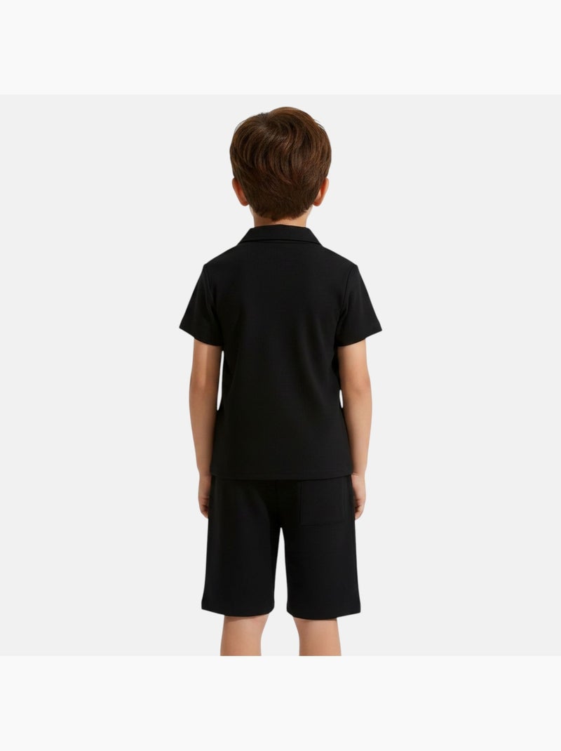 Lee Cooper - Chemise manches courtes et short assorti Noir - Kiabi