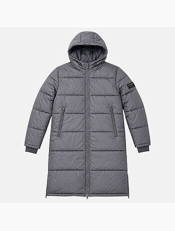 Lee cooper - doudoune longue zippée à capuche, poches zippées