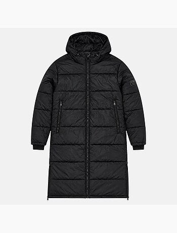 Lee cooper - doudoune longue zippée à capuche, poches zippées
