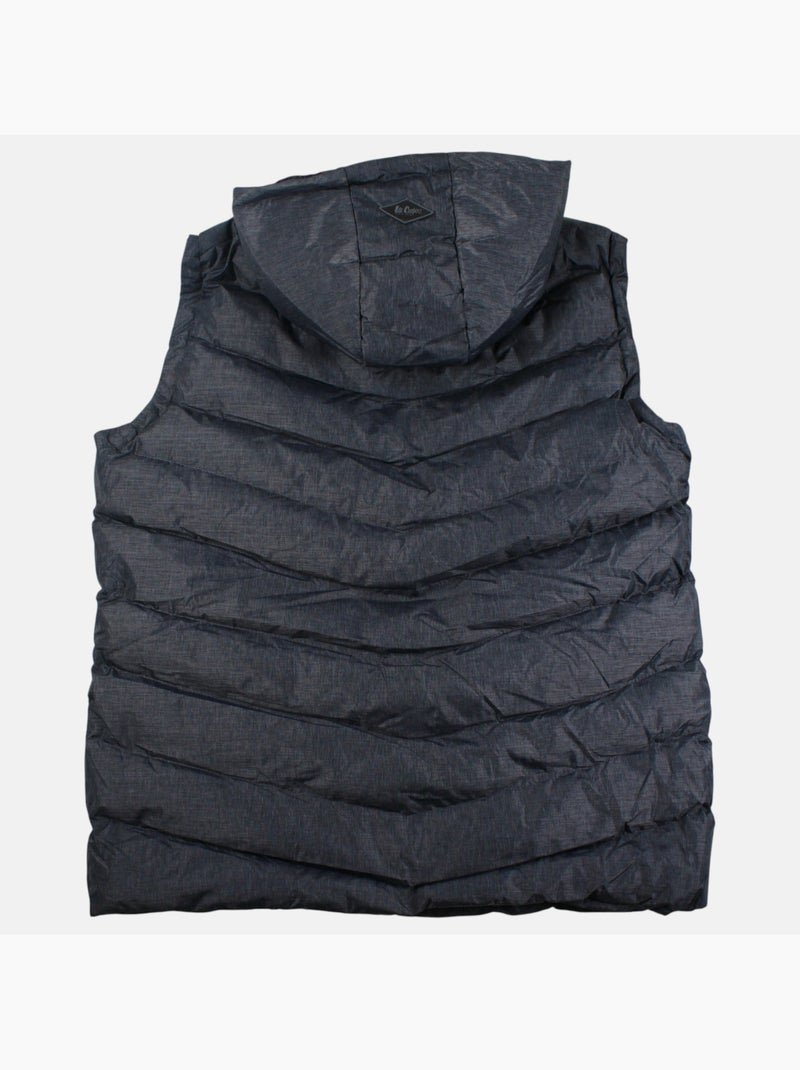 Lee cooper - doudoune sans manches zippée à capuche, poches zippées gris anthracite - Kiabi