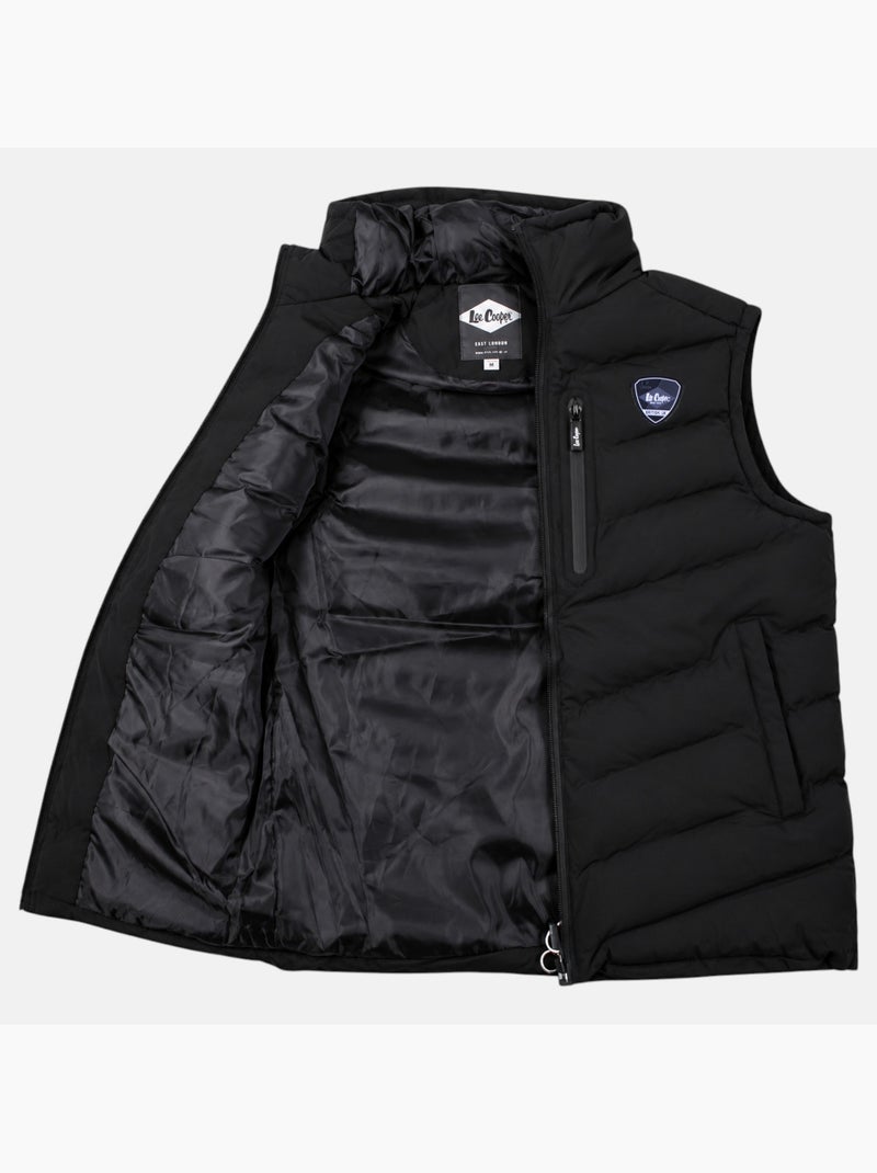 Lee cooper - doudoune sans manches zippée à capuche, poches zippées Noir - Kiabi