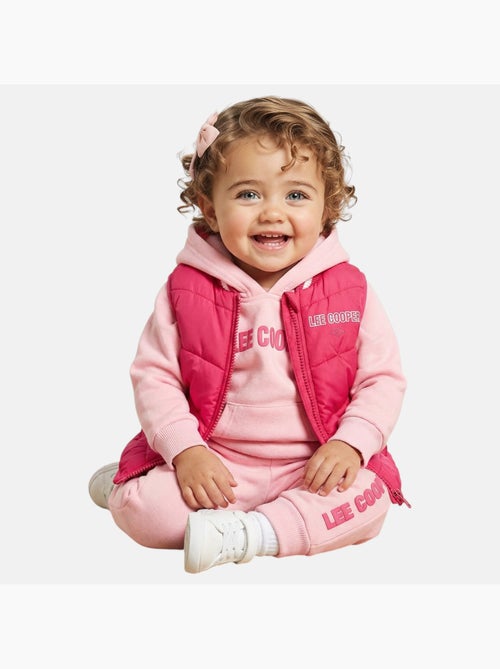 Lee Cooper - Ensemble b?b? fille sweat ? capuche et pantalon de jogging avec doudoune - Kiabi