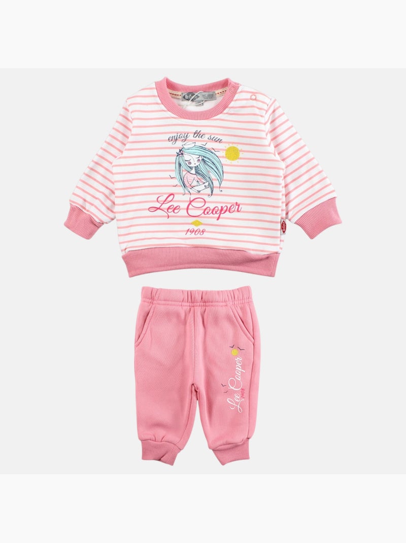 Lee Cooper - Ensemble b?b? fille sweat et pantalon jogging Rose - Kiabi