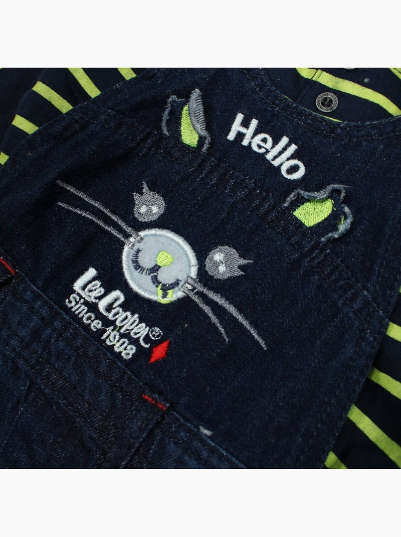 Lee Cooper - Ensemble b?b? polo manches longues avec salopette Vert - Kiabi