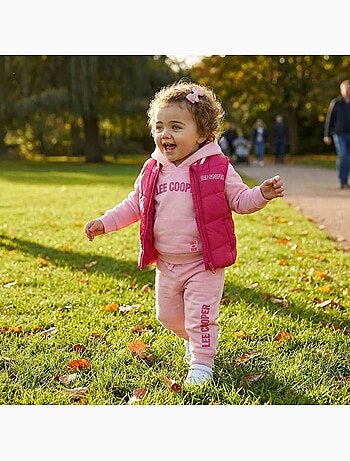 Lee Cooper - Ensemble bébé fille sweat à capuche et pantalon de jogging avec doudoune