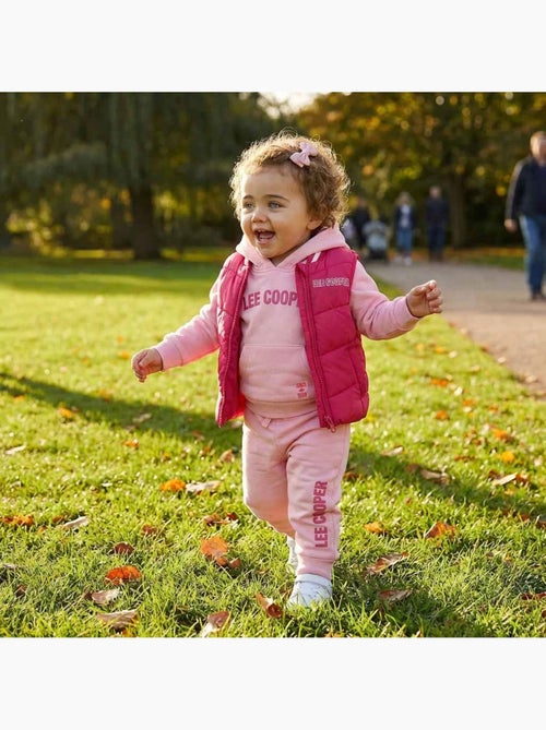 Lee Cooper - Ensemble bébé fille sweat à capuche et pantalon de jogging avec doudoune - Kiabi Lee Cooper - Ensemble bébé fille sweat à capuche et pantalon de jogging avec doudoune - Kiabi