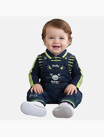 Lee Cooper - Ensemble bébé polo manches longues avec salopette
