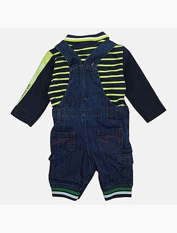 Lee Cooper - Ensemble bébé polo manches longues avec salopette