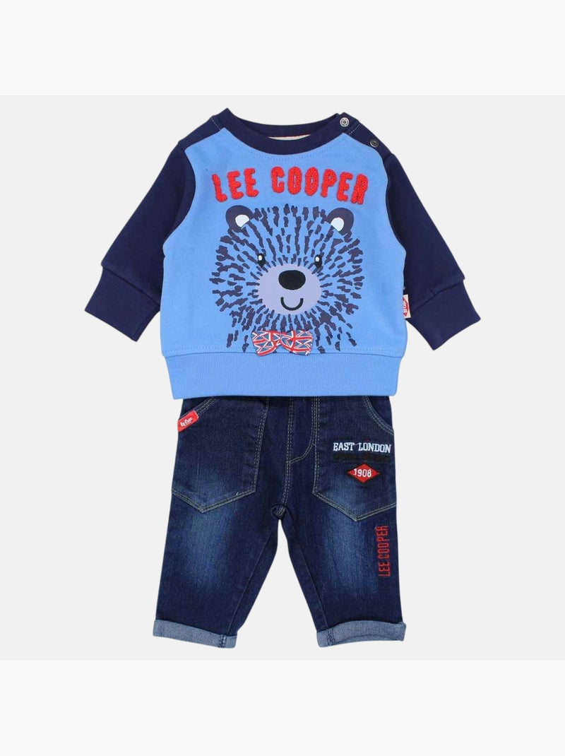 Lee Cooper - Ensemble bébé sweat et pantalon imprimé Bleu marine - Kiabi