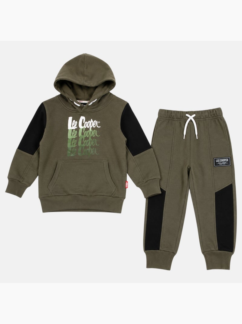 Lee Cooper - Ensemble de jogging, sweat à capuche et pantalon garçon Kaki - Kiabi