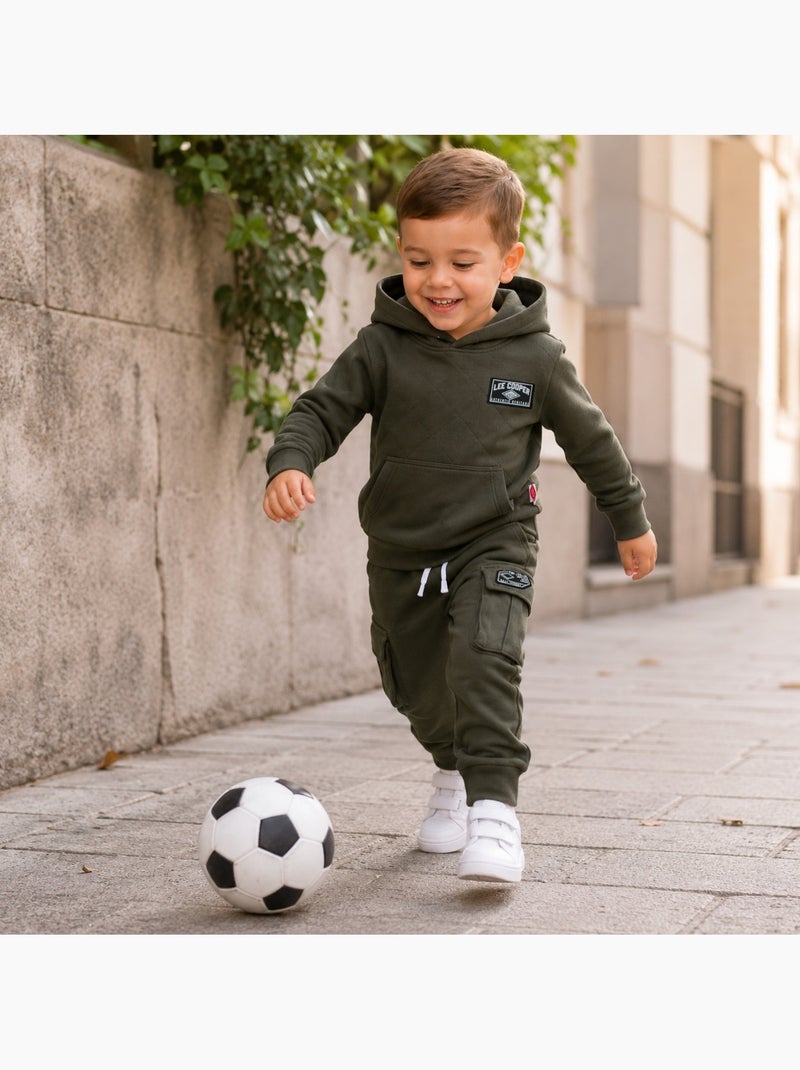Lee Cooper - Ensemble de jogging, sweat à capuche et pantalon garçon Kaki - Kiabi