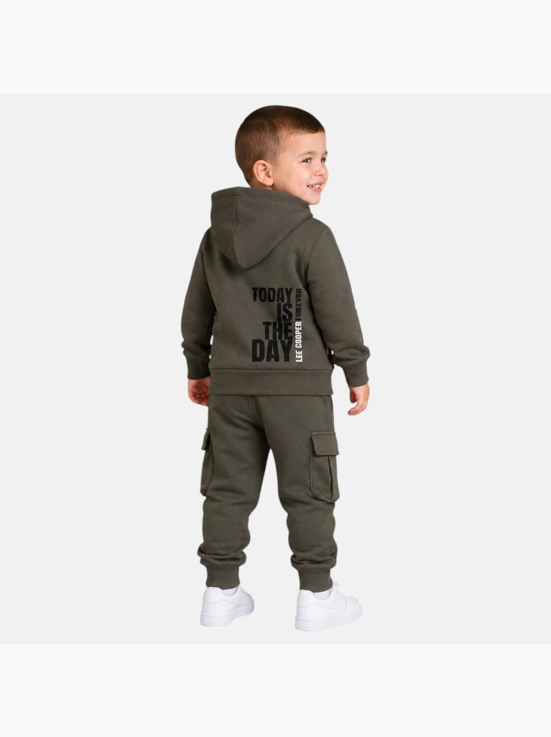 Lee Cooper - Ensemble de jogging, sweat à capuche et pantalon garçon Kaki - Kiabi